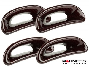 FIAT 500 ABARTH Headrest Inserts - Carbon Fiber (4pc set) - Red Candy